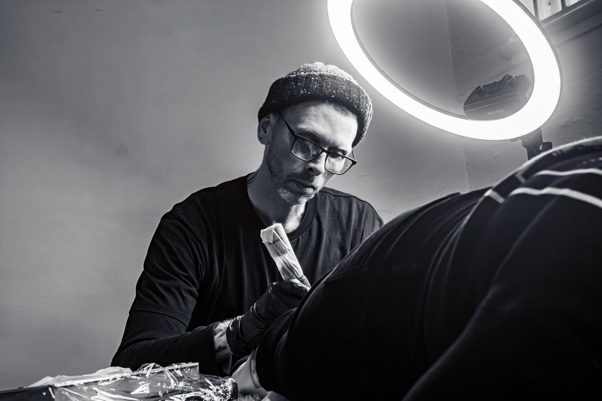 Jak tattooing in the studio